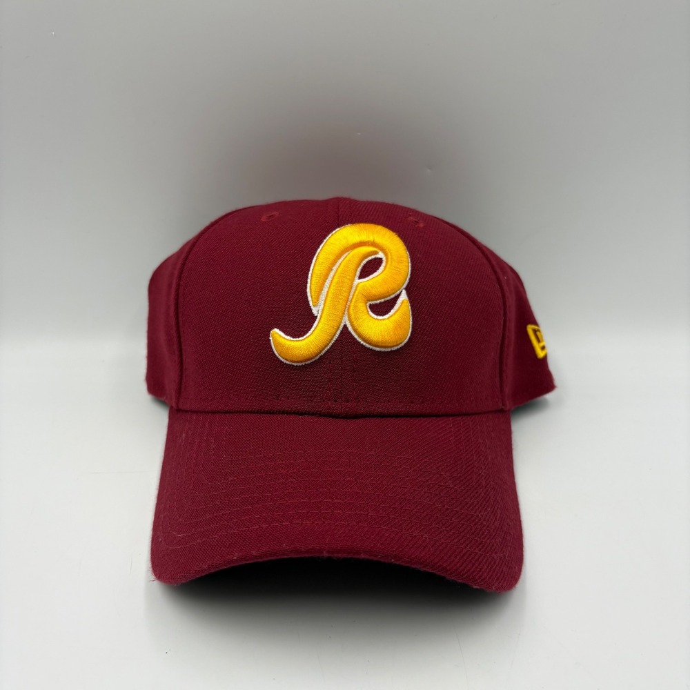 New Era Hat Washington Redskins Mens M/L Burgundy Good 39THIRTY R Logo Cap